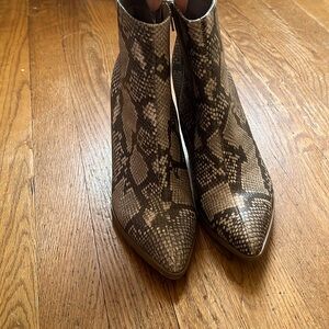 Snake print booties